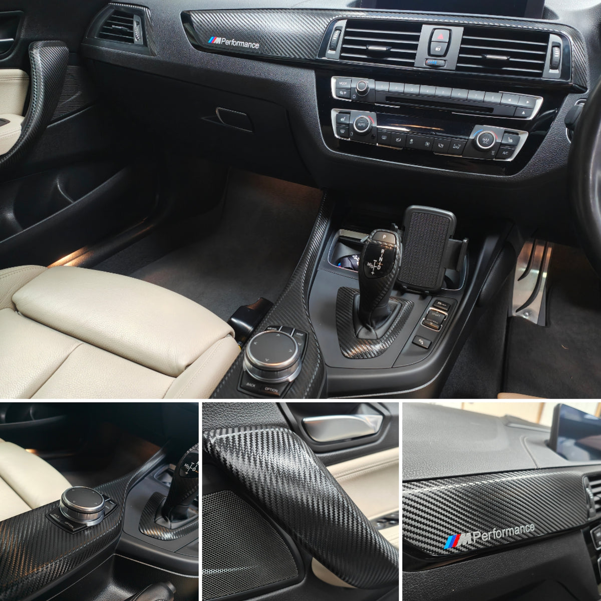 WRAPPING SERVICE - BMW F20 F21 F22 F23 LCI-2 INTERIOR TRIM SET - TEXTURED CARBON