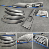 BMW F30 F31 F36 F80 LCI INTERIOR TRIM SET - 3D CARBON / BLUE ACCENT