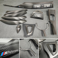 WRAPPING SERVICE - BMW F3X INTERIOR TRIM SET - TEXTURED CARBON / GLOSS BLACK ACCENT - (F30 F31 F32 F33 F36)