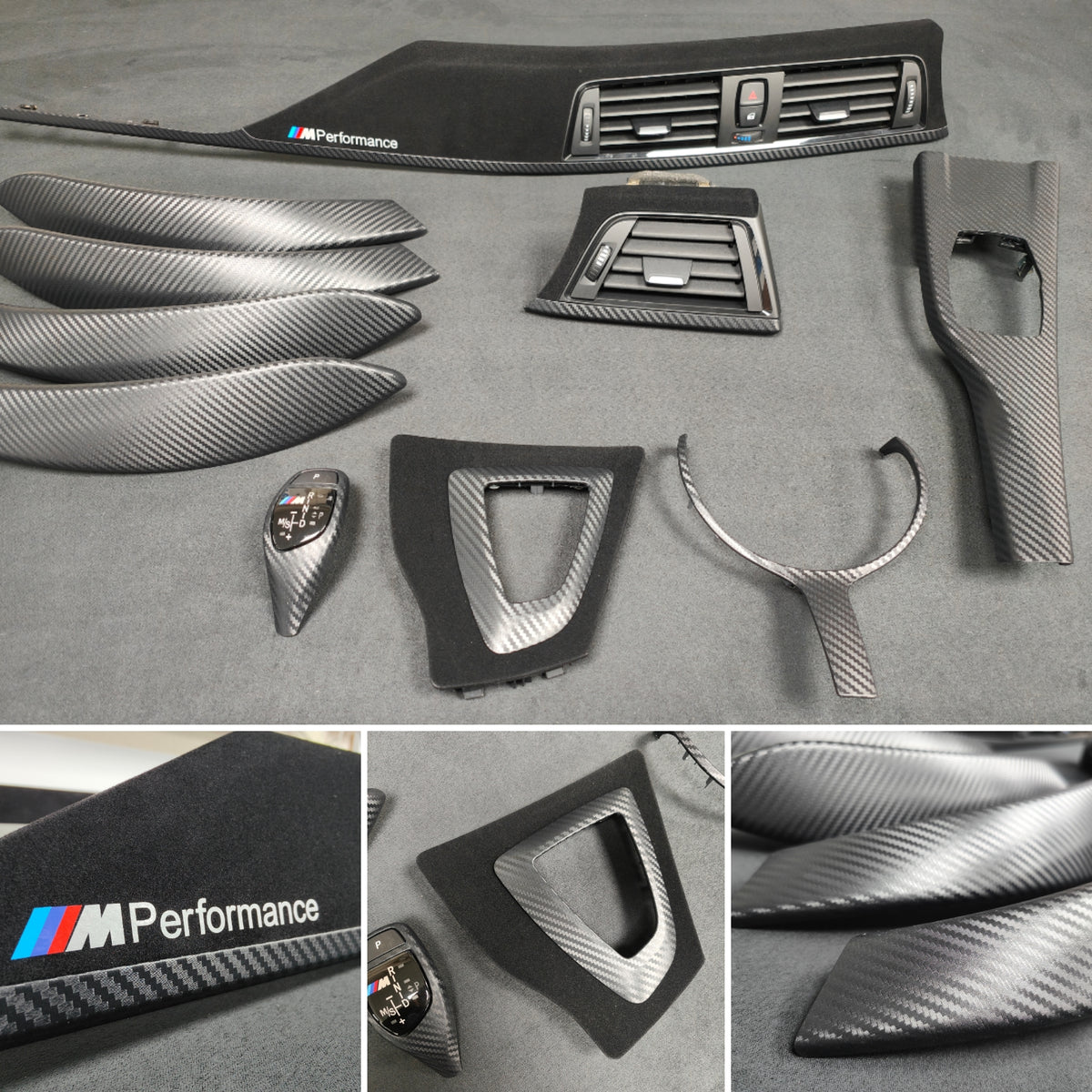 WRAPPING SERVICE - BMW F3X INTERIOR TRIM SET - PERFORMANCE STYLE / 3D MATT CARBON (F30 F31 F32 F33 F36)