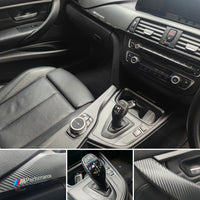 WRAPPING SERVICE - BMW F3X INTERIOR TRIM SET - 3D CARBON / GLOSS BLACK ACCENT (F30 F31 F32 F33 F36)