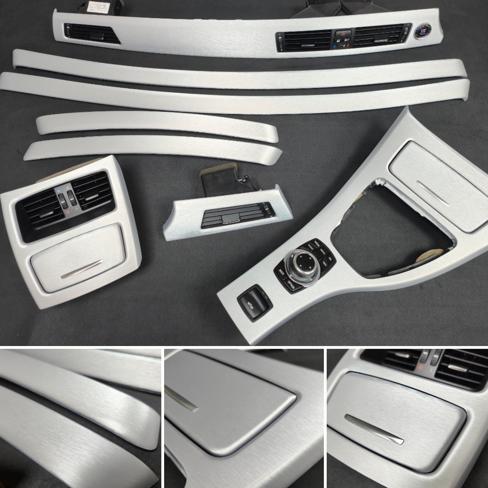 BMW E92 CENTER CONSOLE TRIM SILVER (CIC iDRIVE)