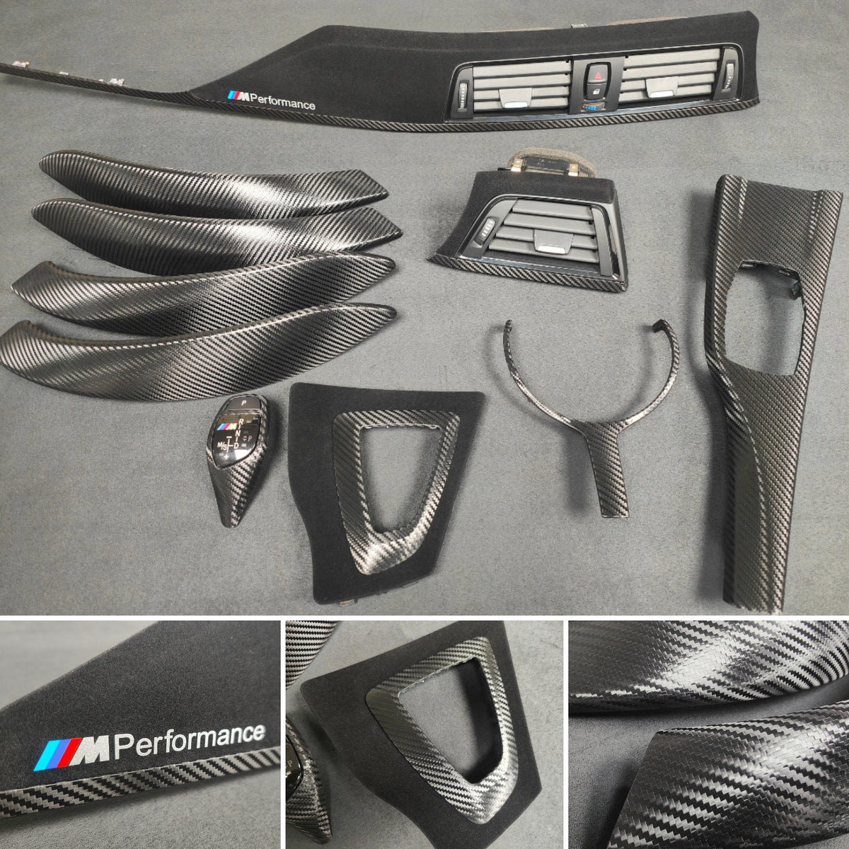 WRAPPING SERVICE - BMW F3X INTERIOR TRIM SET - PERFORMANCE STYLE / TEXTURED CARBON (F30 F31 F32 F33 F36)