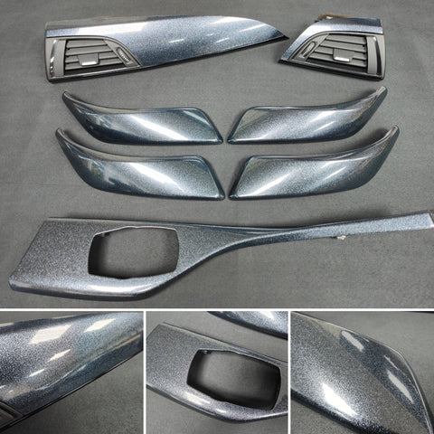 BMW F20 F21 F22 INTERIOR TRIM SET - METALLIC SPARKLE GREY / GLOSS BLACK ACCENT (#4)