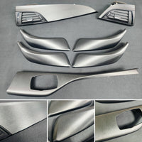 BMW F20 F21 F22 INTERIOR TRIM SET - GREY BRUSHED ALUMINIUM / GLOSS BLACK ACCENT