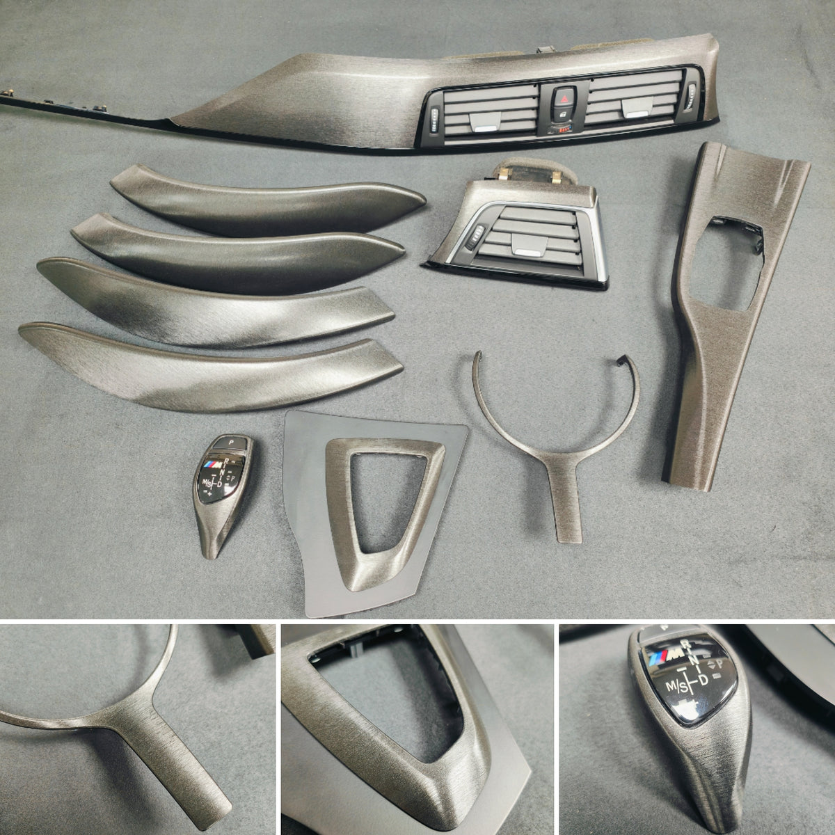 WRAPPING SERVICE - BMW F3X INTERIOR TRIM SET - BLACK BRUSHED ALUMINIUM - F30 F31 F32 F33 F36