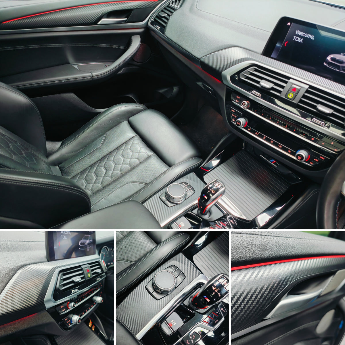 BMW F97 X3M COMPETITION INTERIOR TRIM SET WRAPPING SERVICE - 3D MATT CARBON