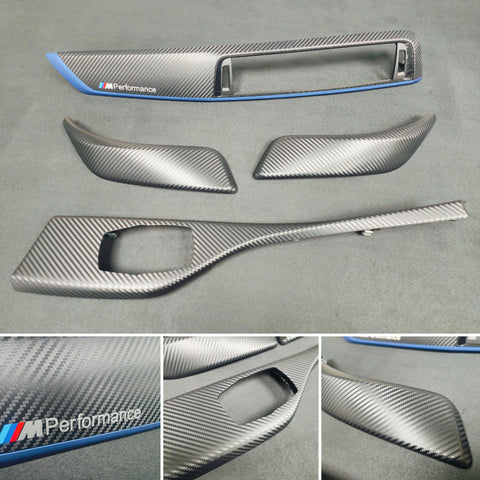 BMW F22 COUPE LCI-2 INTERIOR TRIM SET - 3D CARBON / BLUE ACCENT