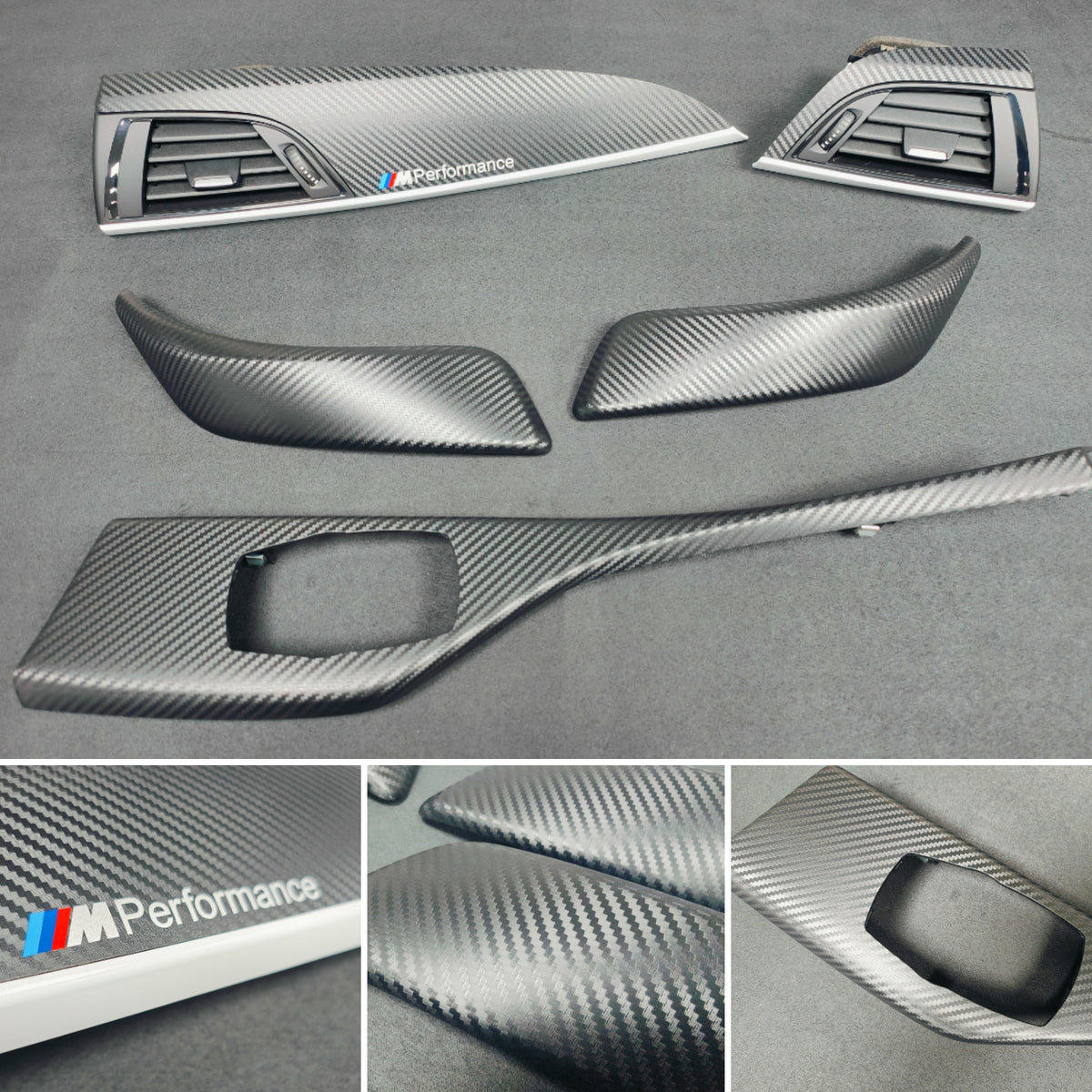 BMW F21 F22 INTERIOR TRIM SET - 3D CARBON / WHITE ACCENT