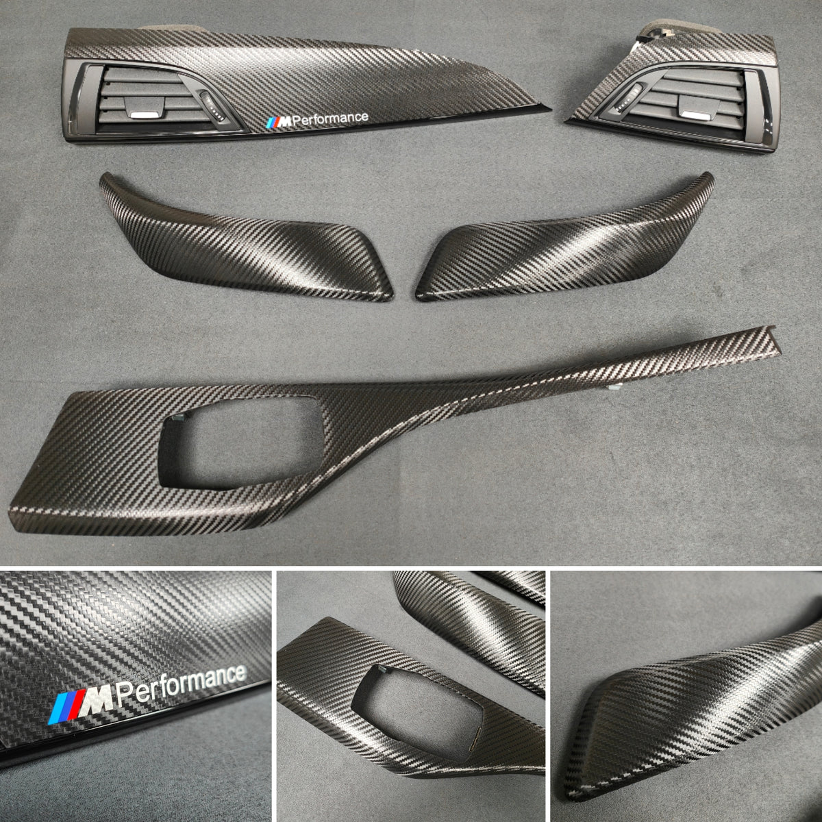 BMW F21 F22 INTERIOR TRIM SET - TEXTURED CARBON / GLOSS BLACK ACCENT