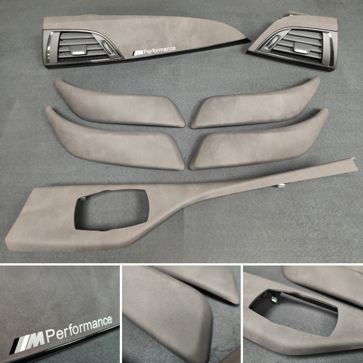 BMW F2X INTERIOR TRIM SET - ALCANTARA LOOK VINYL / GLOSS BLACK ACCENT F20 F21 F22 (MP)