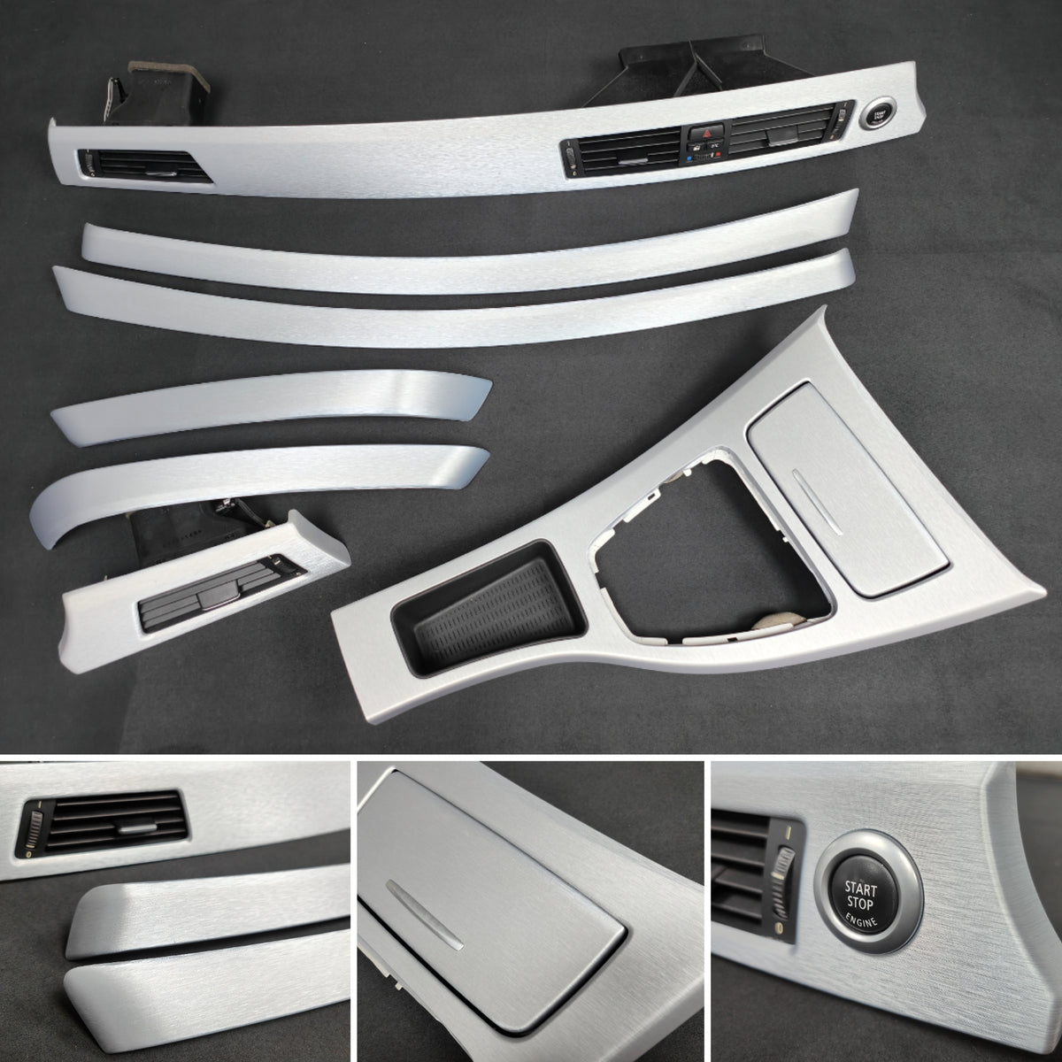BMW E90 / E91 INTERIOR TRIM SET - SILVER BRUSHED ALUMINIUM