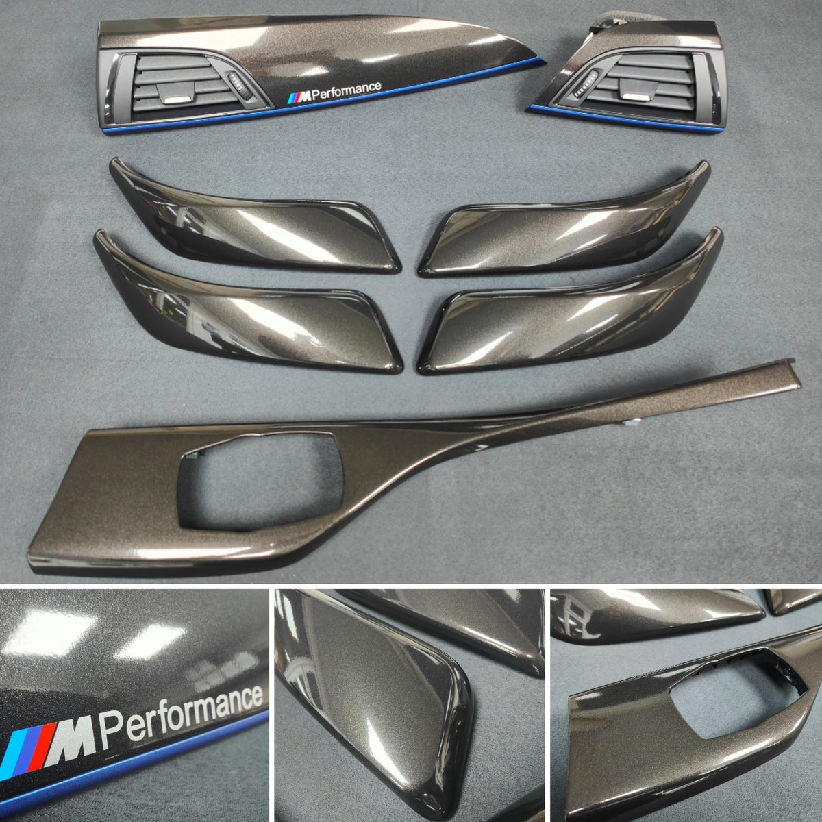 BMW F20 INTERIOR TRIM SET - METALLIC BLACK / BLUE ACCENT