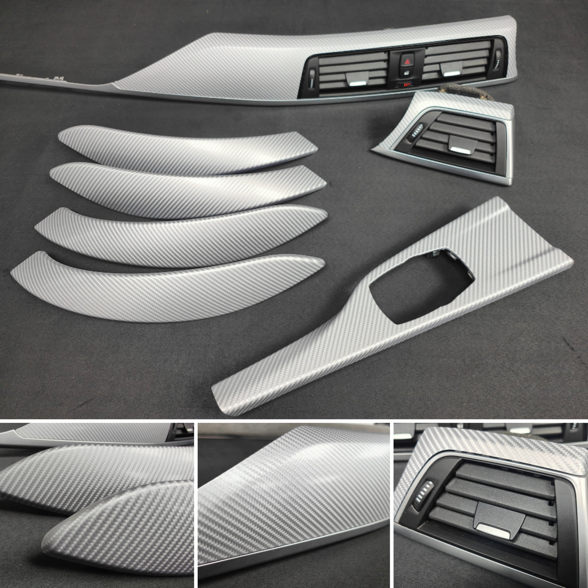 BMW F30 F31 F36 LCI INTERIOR TRIM SET - 4D SILVER CARBON / SILVER ACCENT
