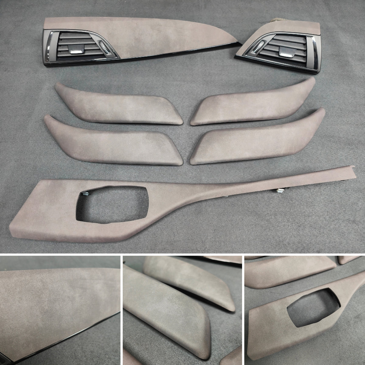 BMW F2X INTERIOR TRIM SET - ALCANTARA LOOK VINYL / GLOSS BLACK ACCENT F20 F21 F22