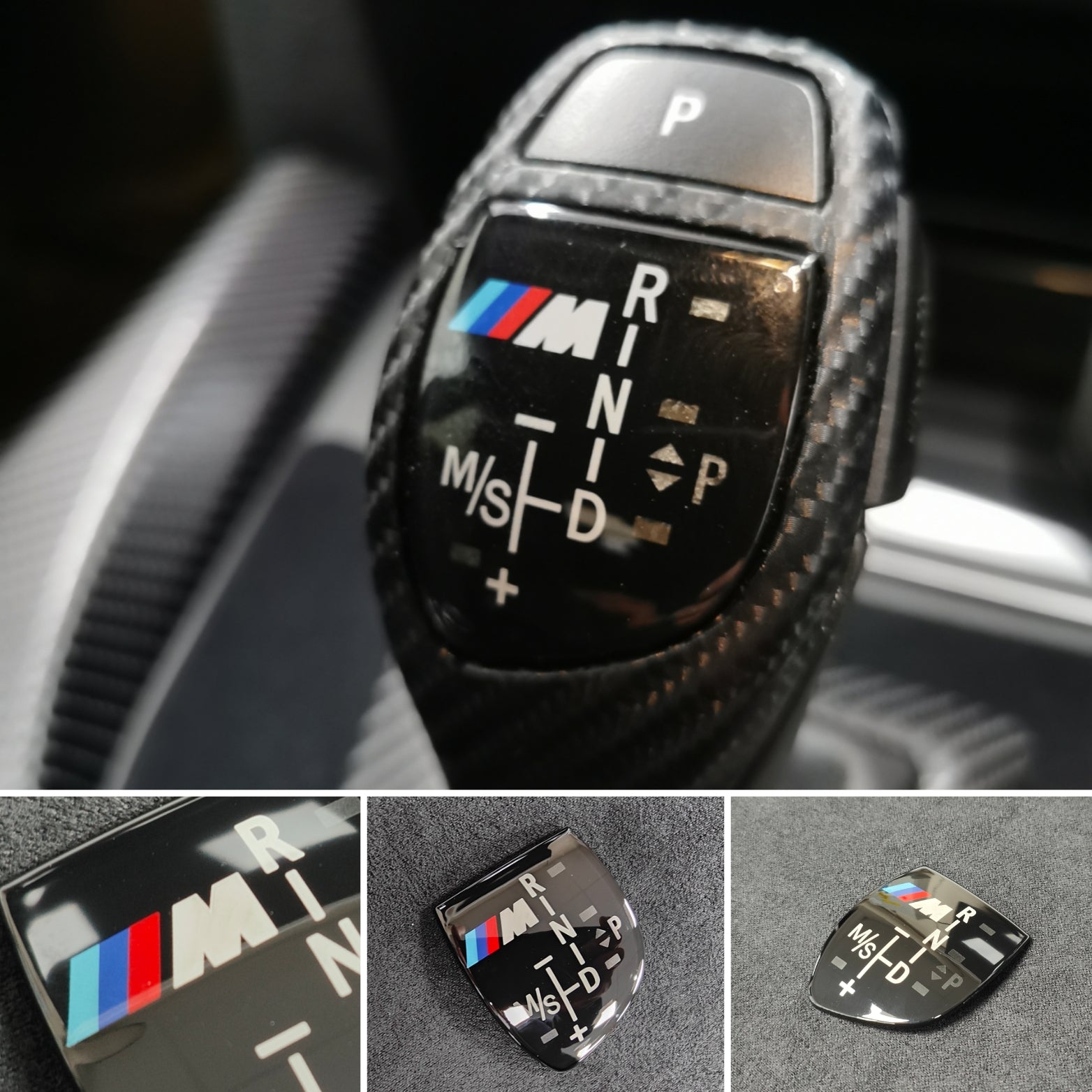 BMW GEAR INSERT BADGE STICKER SHIFTER ///M LOGO F20 F22 F10 F30 F32 F35 X5