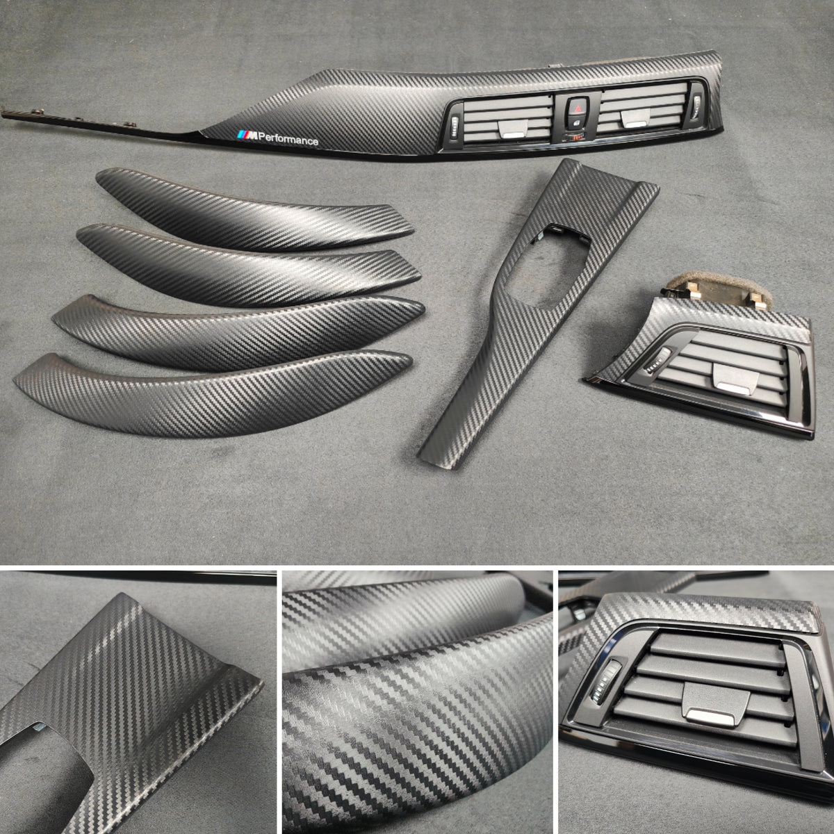 BMW F30 F31 F36 INTERIOR TRIM SET - 3D CARBON / BLACK ACCENT