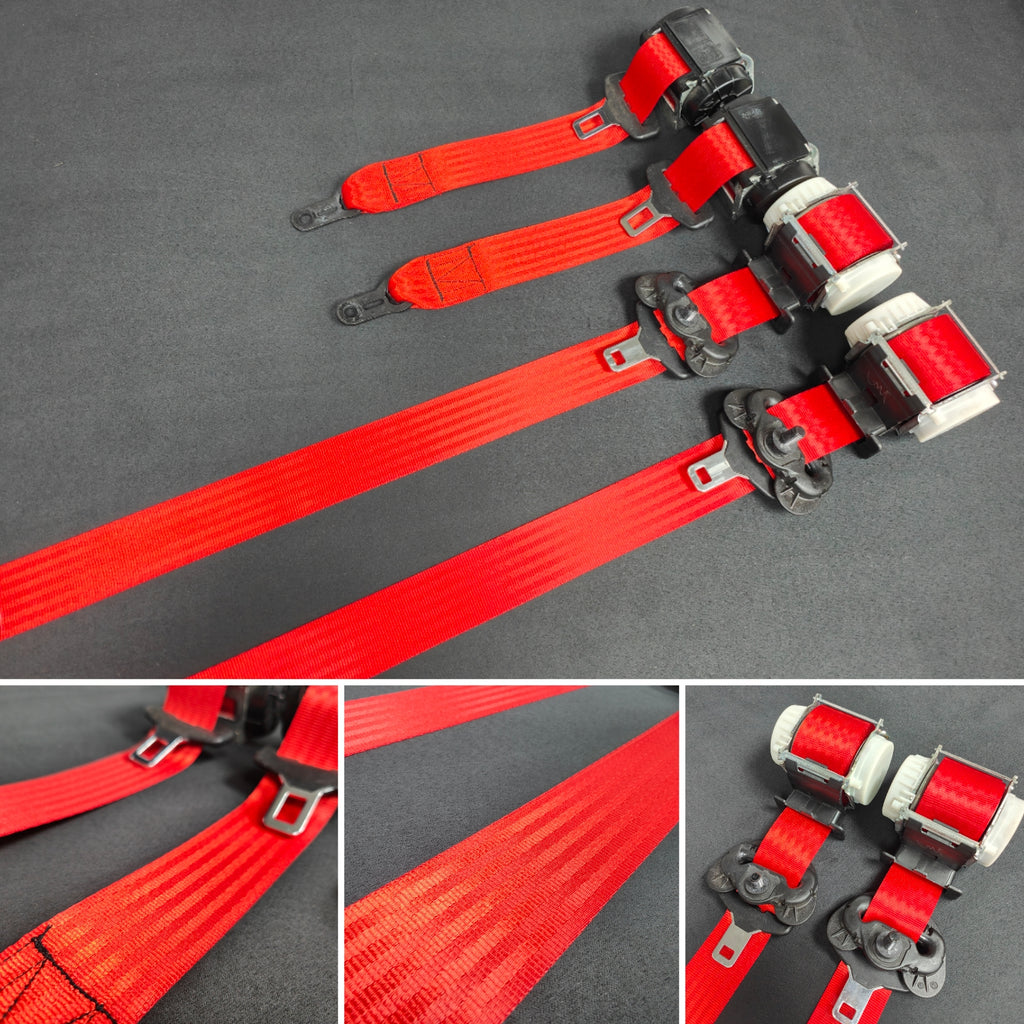 BMW 2-SERIES F22 COUPE RED FRONT & REAR SEAT BELT SET