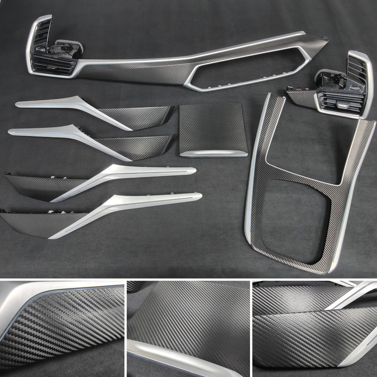 BMW X5 G05 INTERIOR TRIM SET WRAPPING / EXCHANGE SERVICE - TEXTURED BLACK CARBON