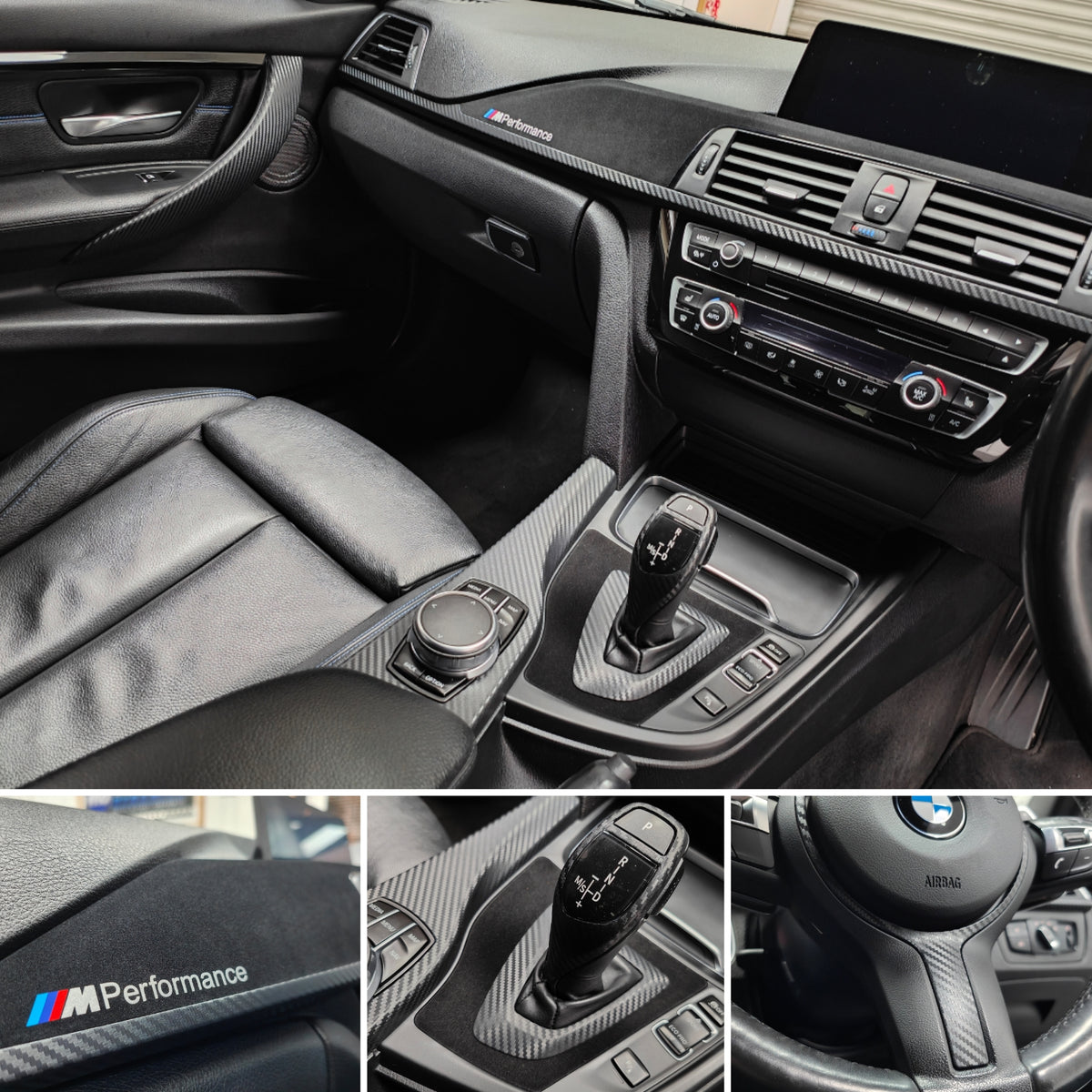 WRAPPING SERVICE - BMW F3X INTERIOR TRIM SET - PERFORMANCE STYLE / 3D MATT CARBON (F30 F31 F32 F33 F36)