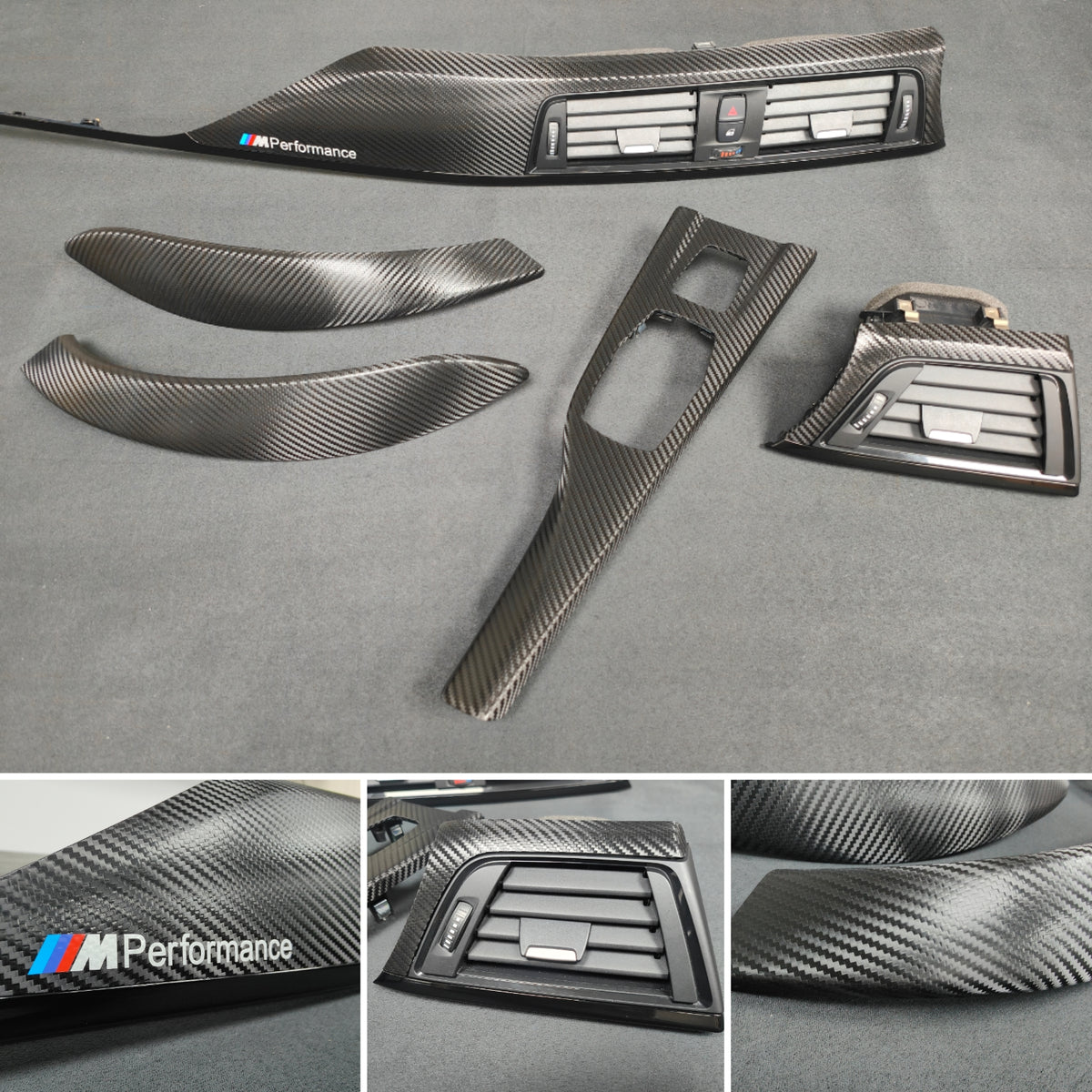 BMW F33 CONVERTIBLE INTERIOR TRIM SET - TEXTURED CARBON / GLOSS BLACK ACCENT