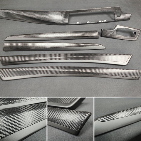 BMW F10 F11 M5 TEXTURED BLACK CARBON / MATT BLACK ACCENT CUSTOM INTERIOR TRIM SET