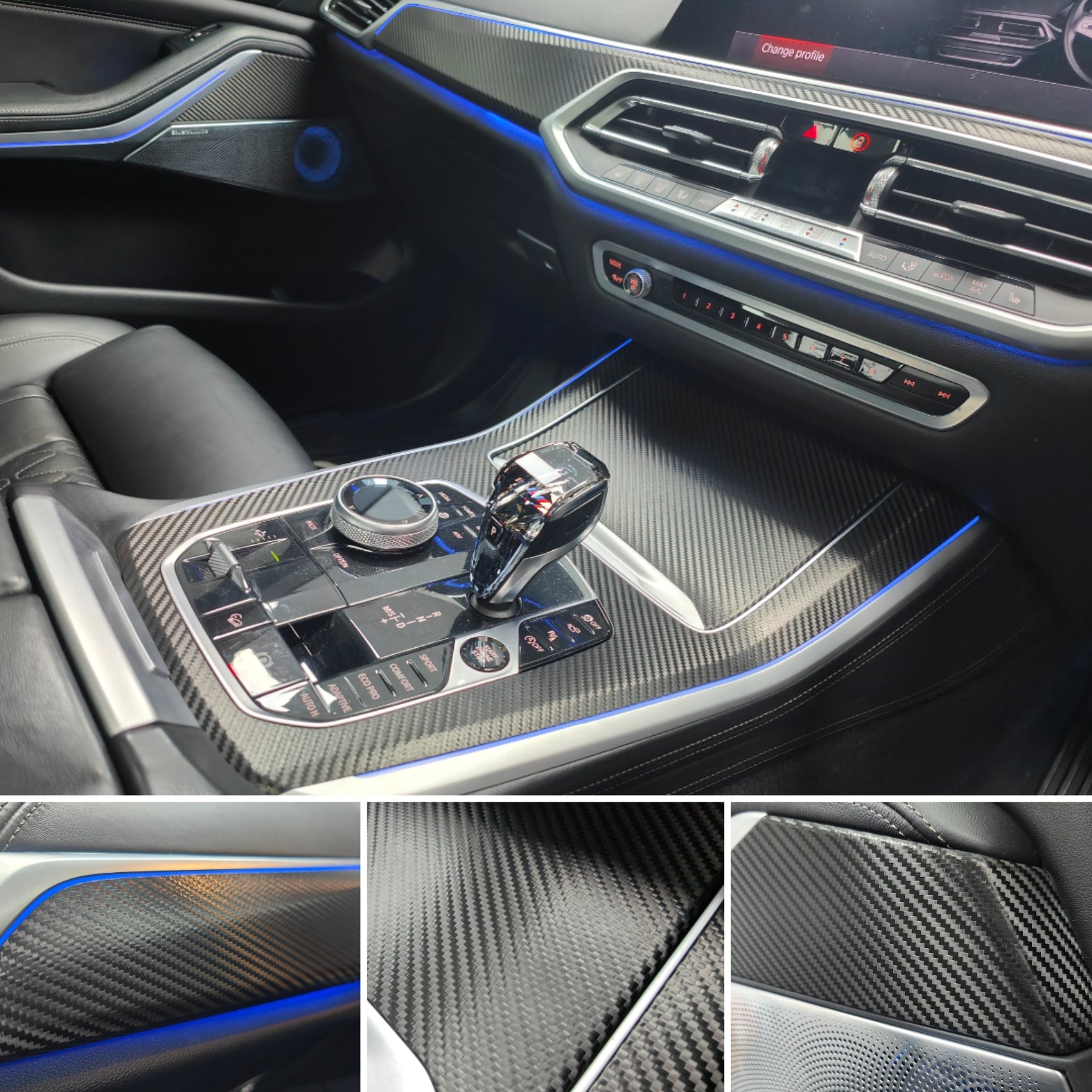 BMW X5 G05 INTERIOR TRIM SET WRAPPING / EXCHANGE SERVICE - TEXTURED BLACK CARBON