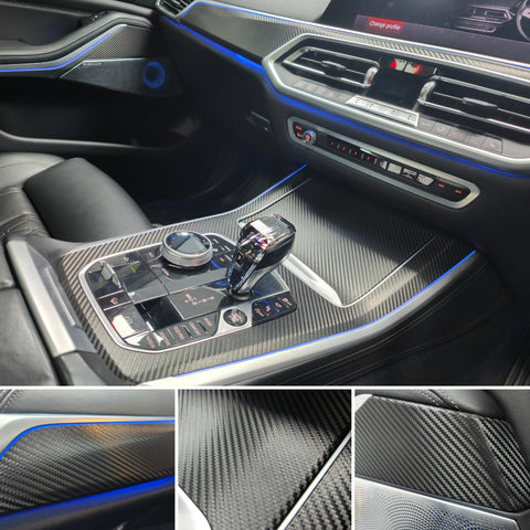 BMW X5 G05 INTERIOR TRIM SET WRAPPING / EXCHANGE SERVICE - TEXTURED BLACK CARBON