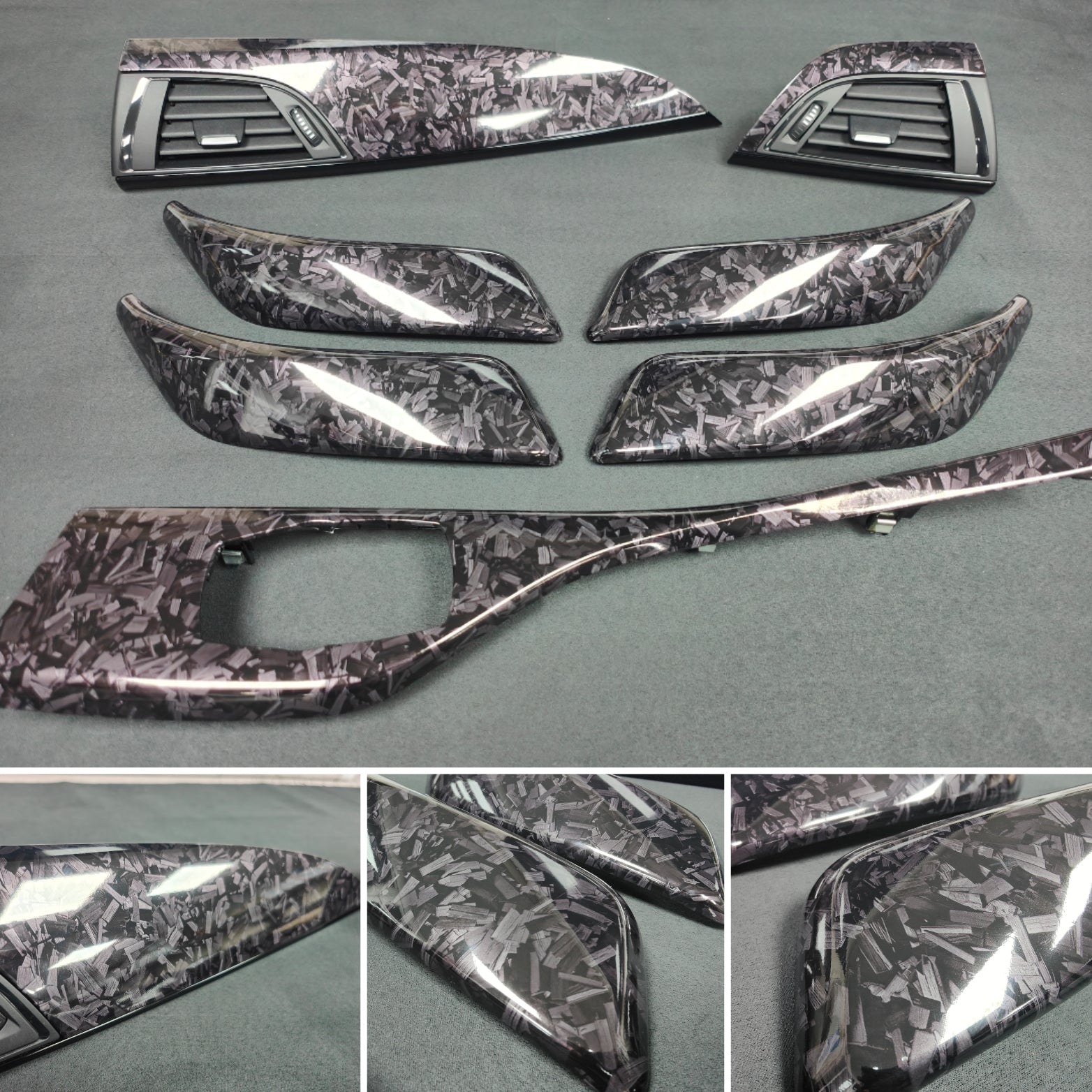 BMW F2X INTERIOR TRIM SET - GLOSS FORGED CARBON / GLOSS BLACK ACCENT (#35) F20 F21 F22