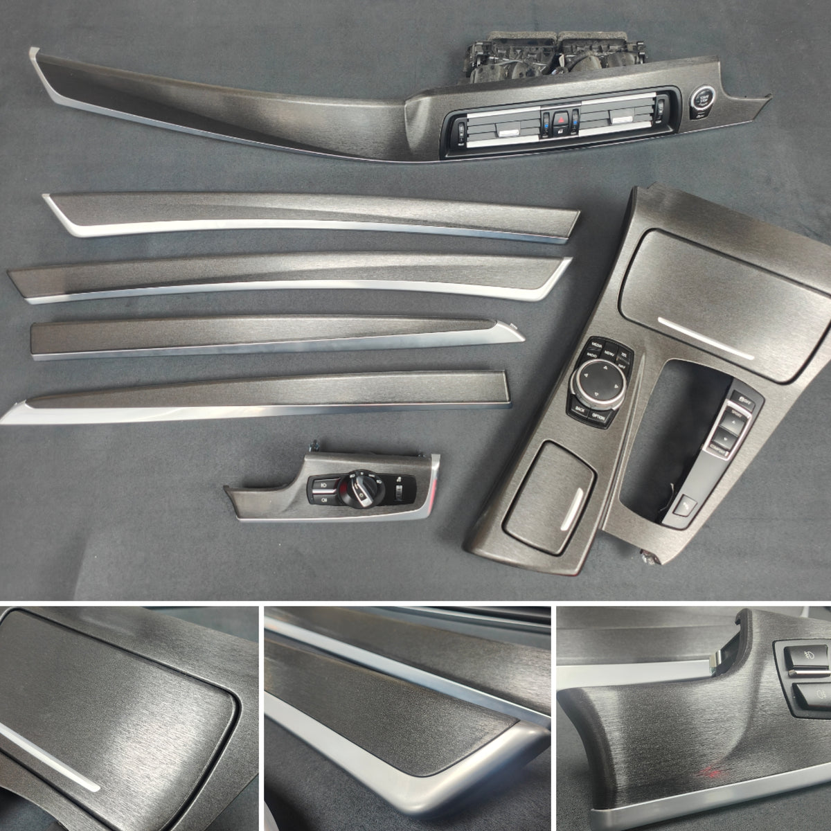 BMW F10 F11 AUTO INTERIOR TRIM SET - BLACK BRUSHED ALUMINIUM