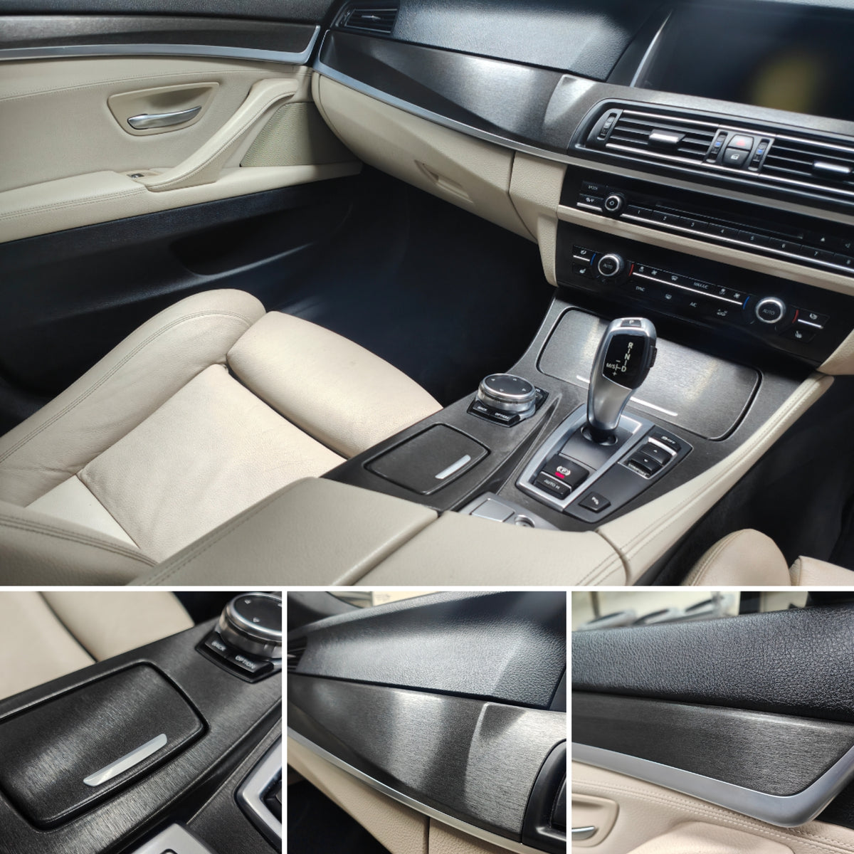 WRAPPING SERVICE - BMW F10 F11 INTERIOR TRIM SET - BLACK BRUSHED ALUMINIUM