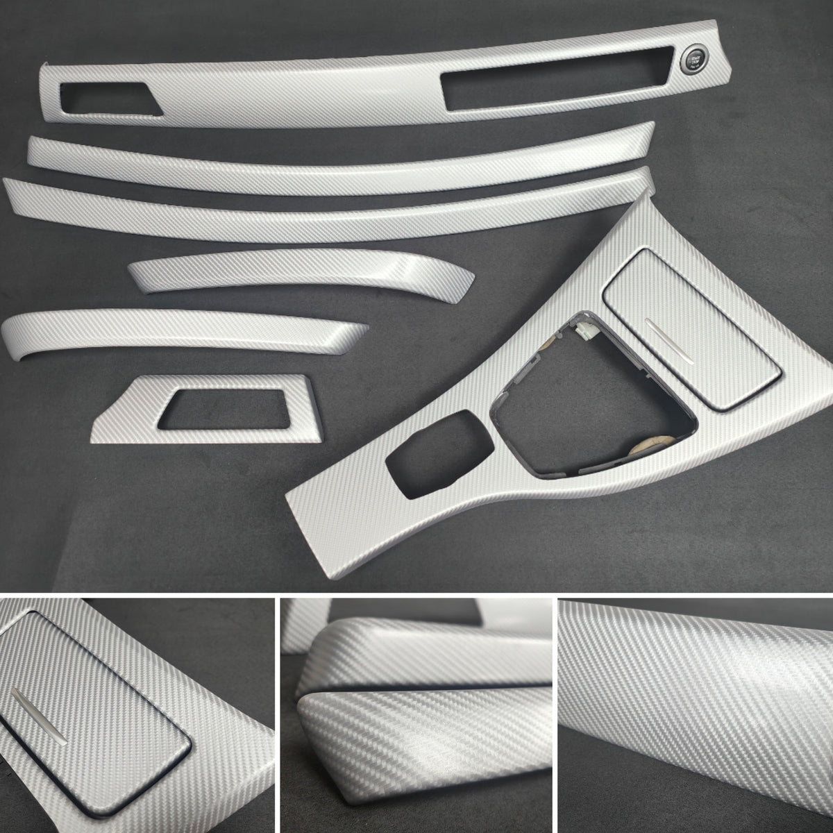 BMW E90 E91  INTERIOR TRIM SET - SILVER 4D CARBON - CIC LCI I-DRIVE