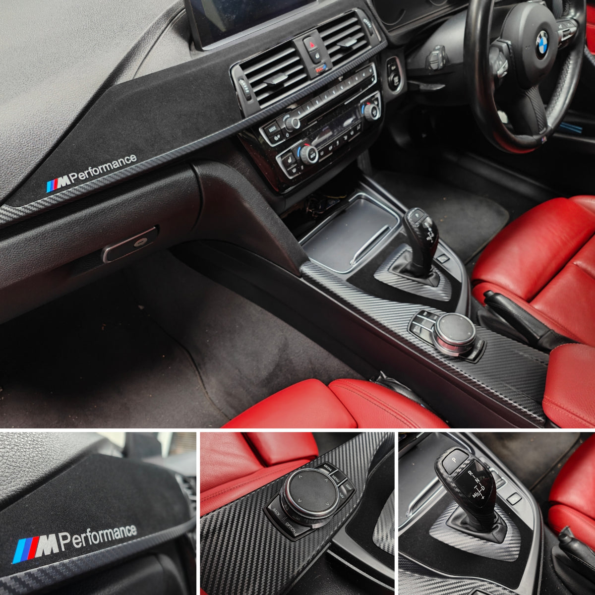 WRAPPING SERVICE - BMW F3X INTERIOR TRIM SET - PERFORMANCE STYLE / 3D MATT CARBON (F30 F31 F32 F33 F36)