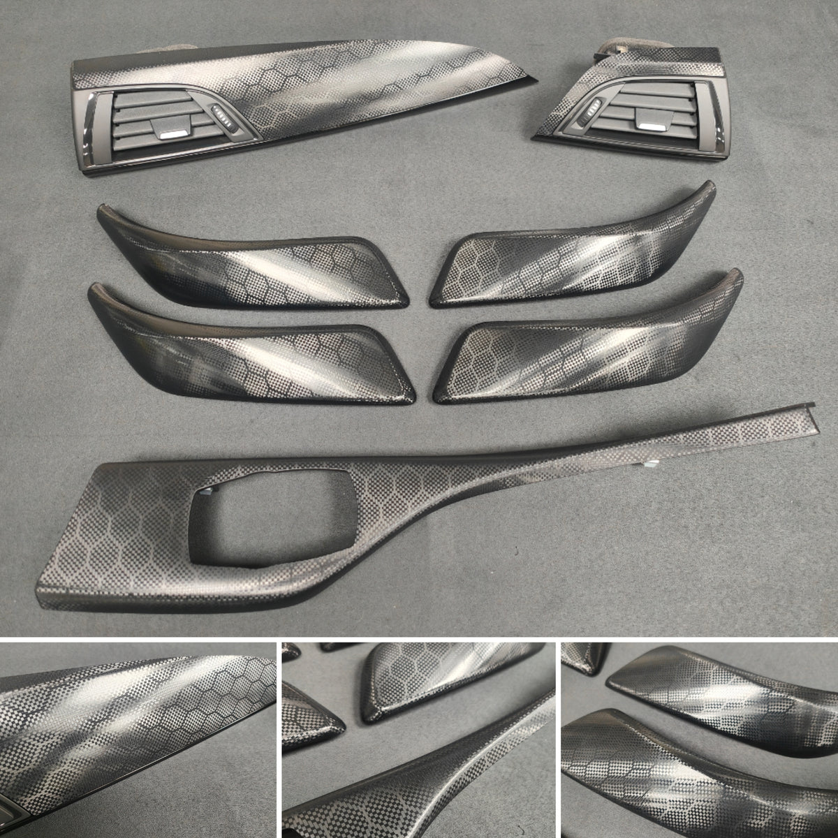 BMW F20 INTERIOR TRIM SET - HEXAGONAL CARBON / GLOSS BLACK ACCENT