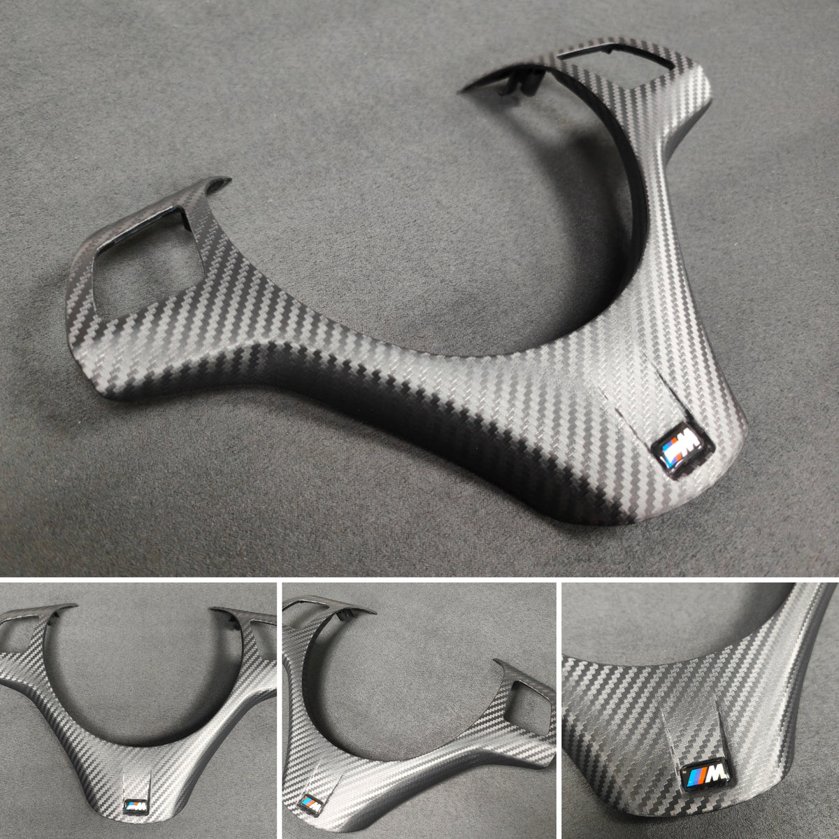 BMW E9X M3 STEERING FASCIA TRIM - BLACK 3D CARBON  (E90, E91, E92, E93)
