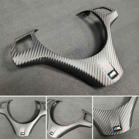 BMW E9X M3 STEERING FASCIA TRIM - BLACK 3D CARBON  (E90, E91, E92, E93)