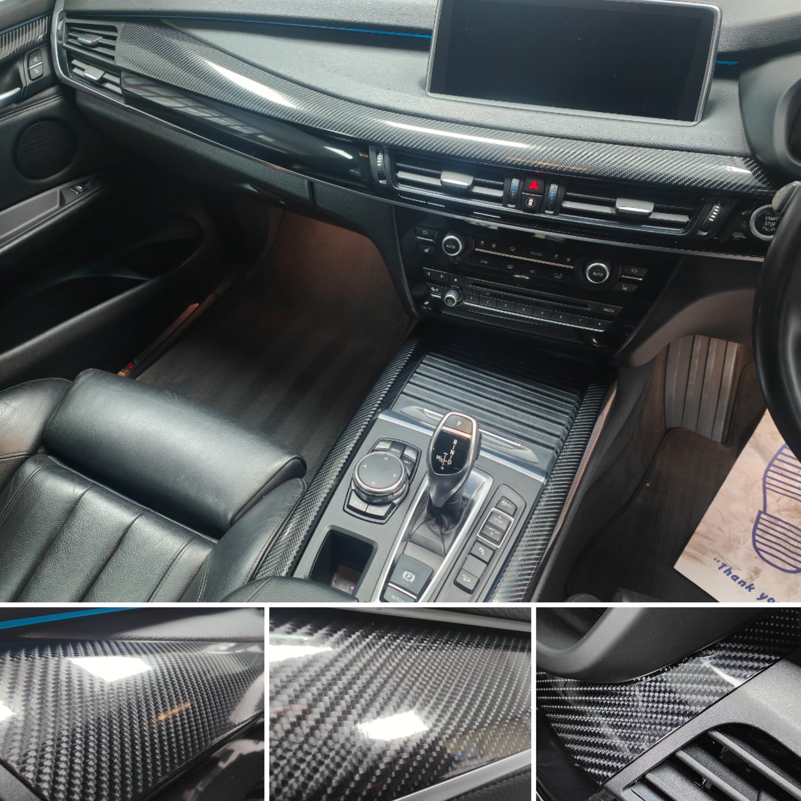 BMW X5 F15 INTERIOR TRIM SET WRAPPING SERVICE - ULTRA HIGH GLOSS CARBON