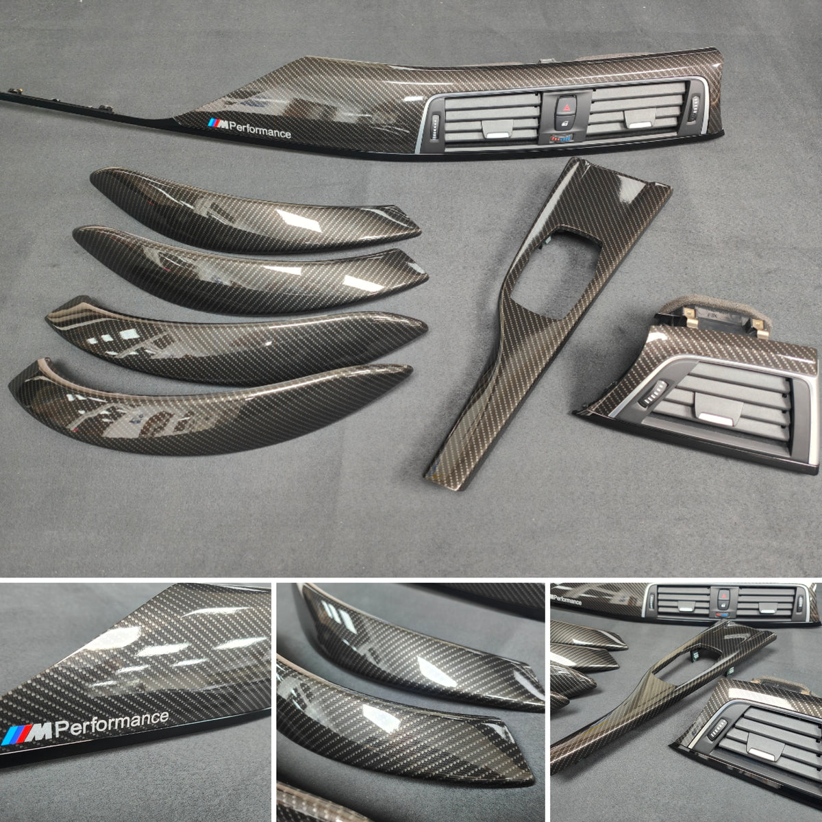 BMW F32 COUPE INTERIOR TRIM SET - HIGH GLOSS CARBON / SILVER ACCENT