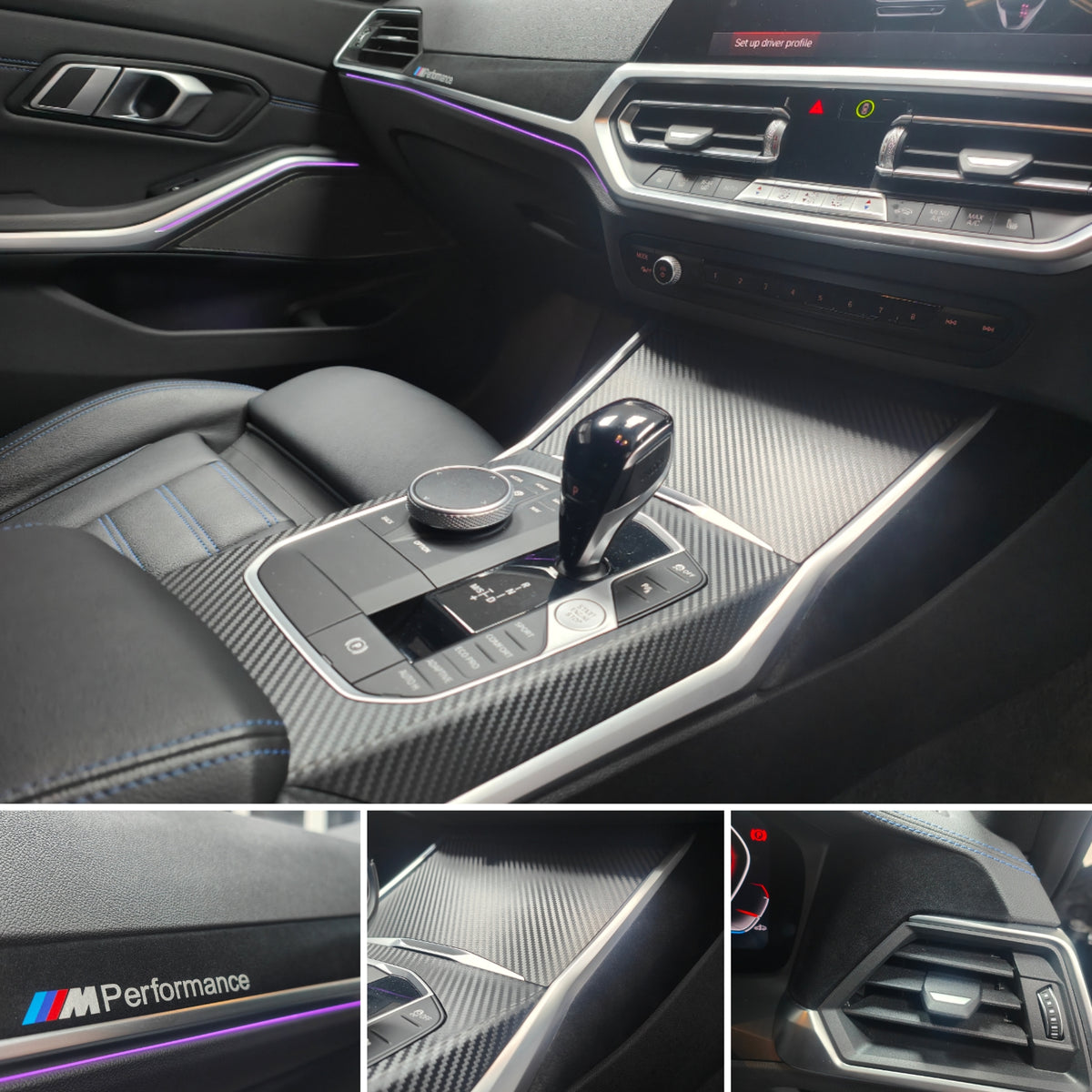 WRAPPING SERVICE - BMW G20 G21 G22 G26 GC INTERIOR TRIM SET - PERFORMANCE 3D CARBON / ALCANTARA