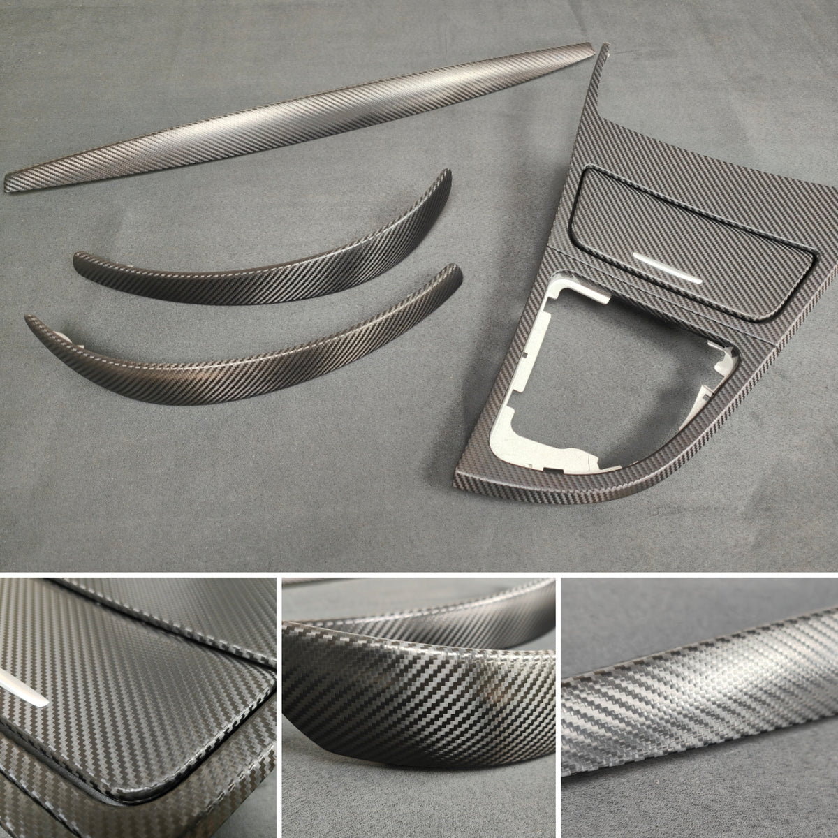 BMW E81 E82 INTERIOR TRIM SET - DEEP TEXTURED GLOSSY BLACK CARBON (MTD-TEX)