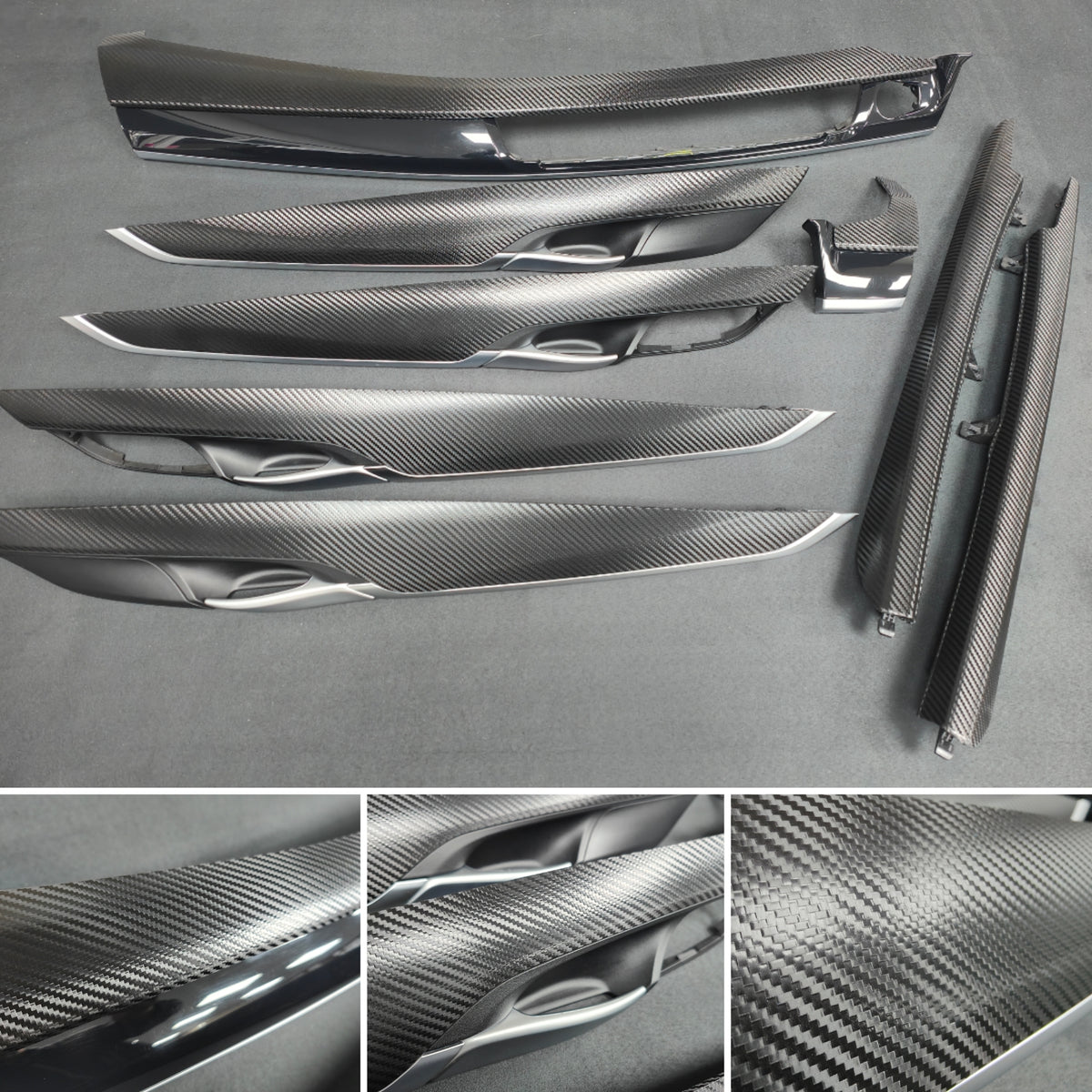 BMW X5 F15 INTERIOR TRIM SET - DEEP TEXTURED GLOSSY BLACK CARBON (MTD-TEX)