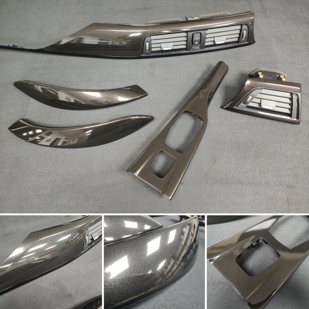 BMW F33 CONVERTIBLE INTERIOR TRIM SET - METALLIC BLACK / BLACK ACCENT