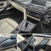 WRAPPING SERVICE - BMW F3X INTERIOR TRIM SET - 3D CARBON / SILVER ACCENT (F30 F31 F32 F33 F36)