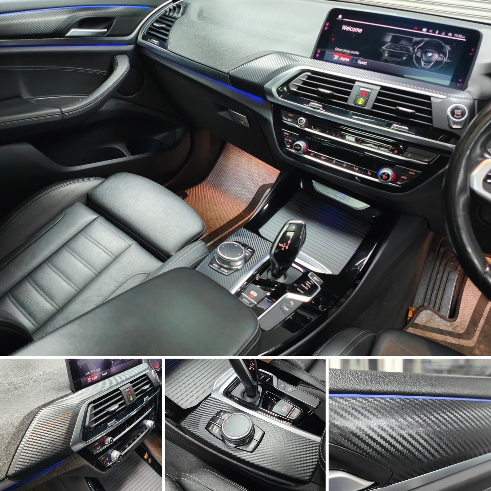 BMW G01 X3 / G02 X4 INTERIOR TRIM SET WRAPPING SERVICE - 3D MATT CARBON