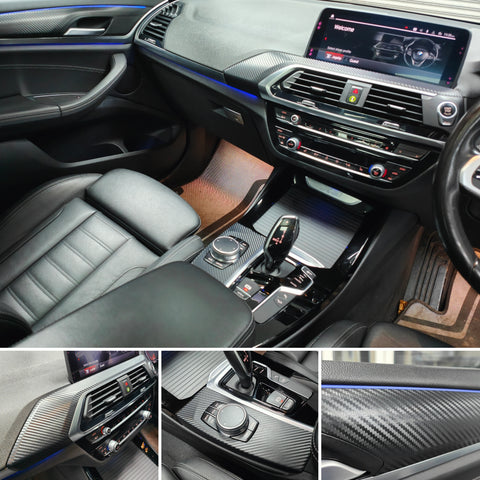 BMW G01 X3 / G02 X4 INTERIOR TRIM SET WRAPPING SERVICE - 3D MATT CARBON