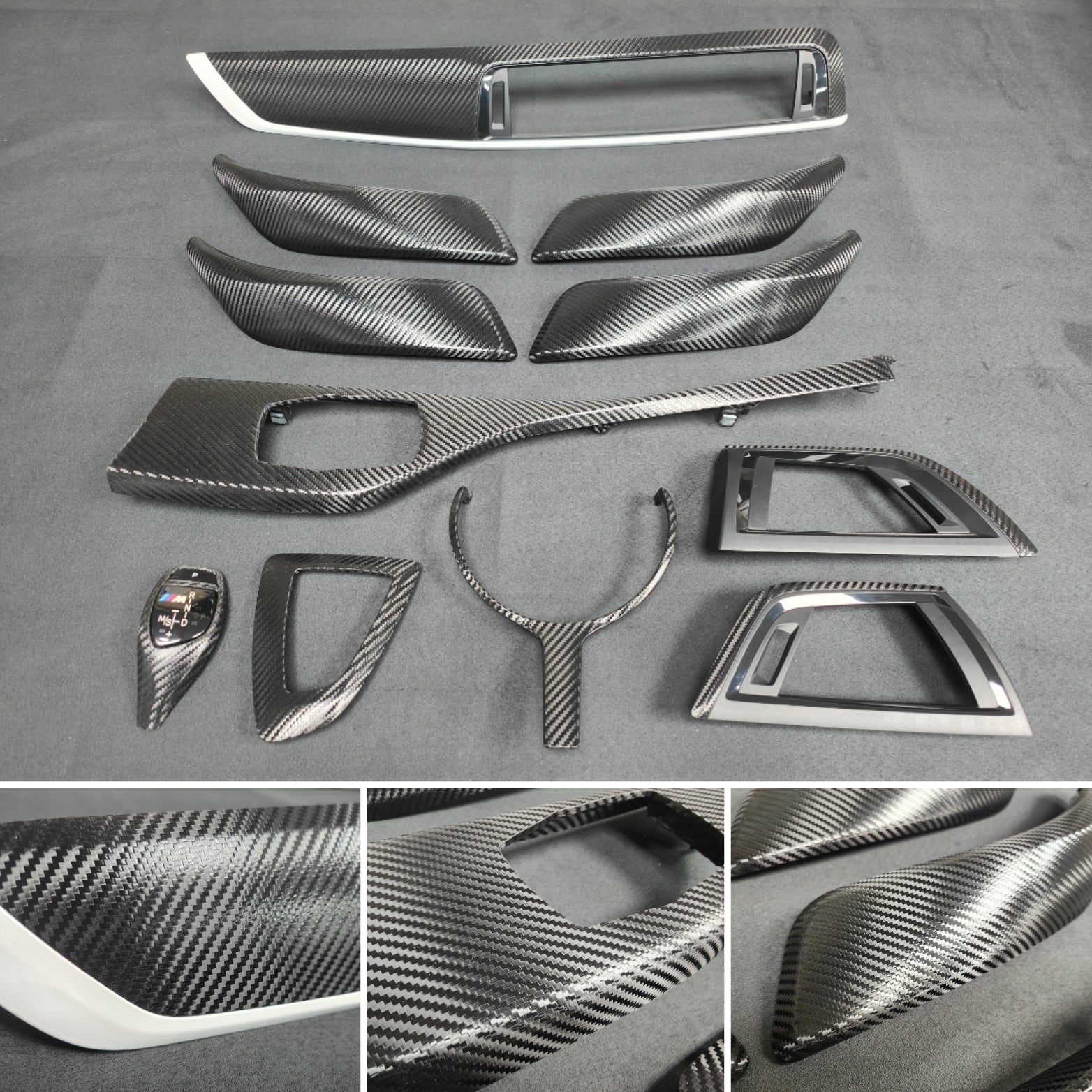 BMW F20 F21 F22 F23 LCI-2 CUSTOM INTERIOR TRIM SET - TEXTURED CARBON / CUSTOM COLOUR ACCENT TRIM - WRAPPING SERVICE