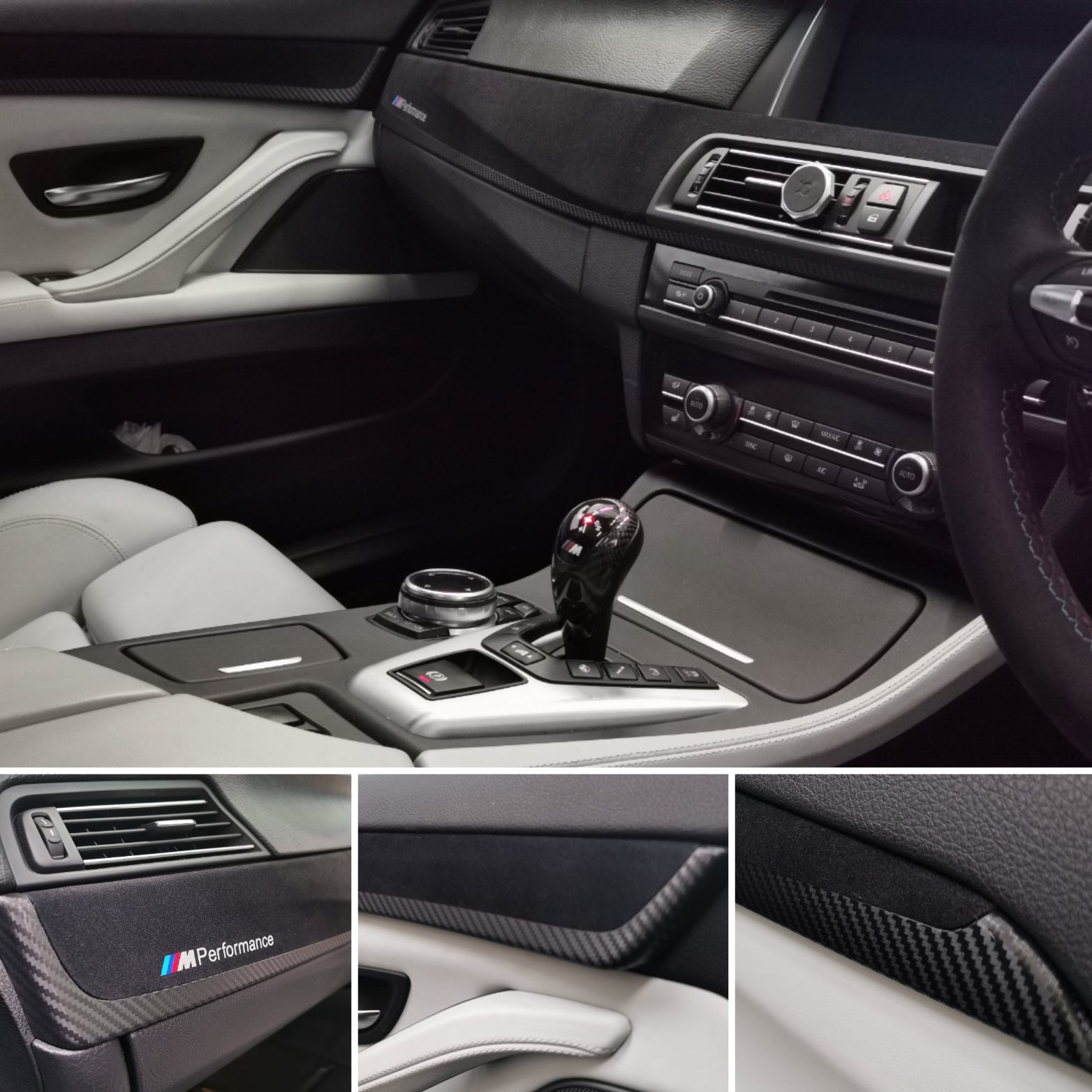 BMW F10 F11 M5 PERFORMANCE STYLE 3D BLACK CARBON INTERIOR TRIM SET