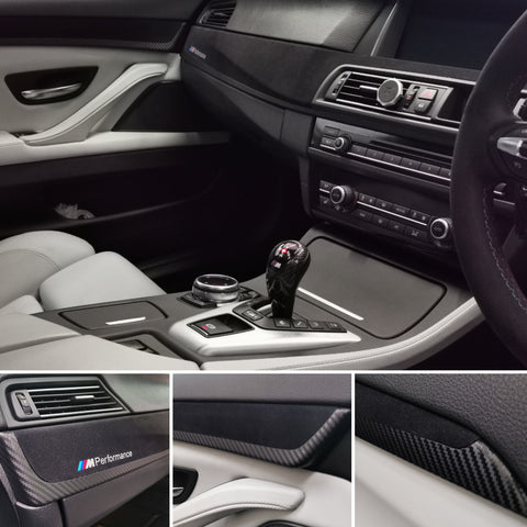 BMW F10 F11 M5 PERFORMANCE STYLE 3D BLACK CARBON INTERIOR TRIM SET