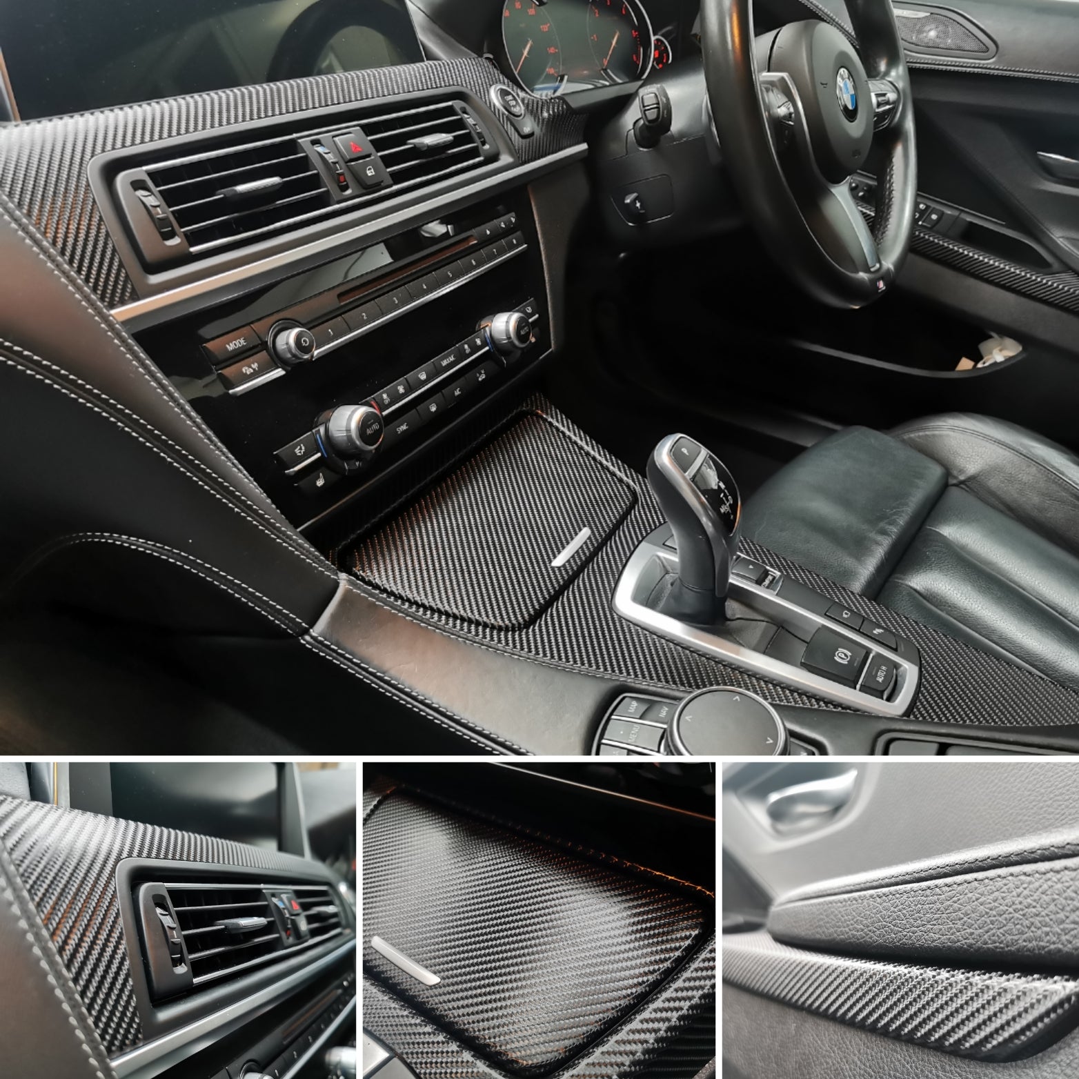 BMW 6-SERIES F12 F13 INTERIOR TRIM SET WRAPPING SERVICE - 4D CARBON