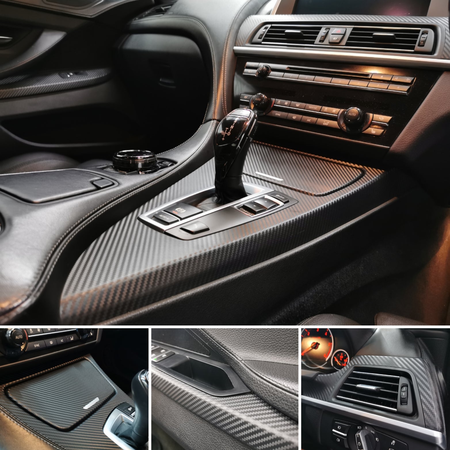 BMW 6-SERIES F12 F13 INTERIOR TRIM SET WRAPPING SERVICE - 3D CARBON